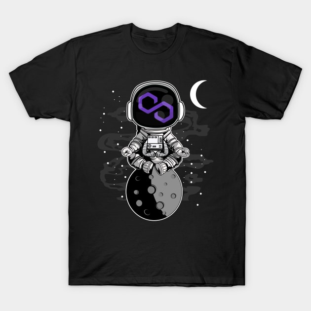 Astronaut Polygon Matic Coin To The Moon Crypto Token Cryptocurrency Wallet Birthday Gift For Men Women Kids T-Shirt by Thingking About